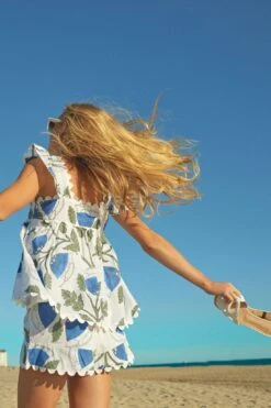 White And Klein Blue High Waist Shorts With Bellflower Block Print 15 White And Klein Blue High Waist Shorts With Bellflower Block Print -Staudes Store 0mdps3dr9PKhurkoK3yFdKU5S2ZFhC3I 1