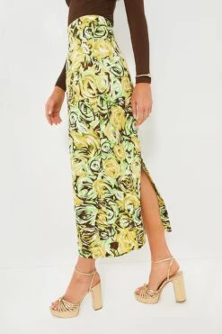 Green And Lemon Abstract Roses Lorelei Twill Skirt -Staudes Store 39qPlDNWPjcM7p3UQ548ojV0XU6Ae9fj 1