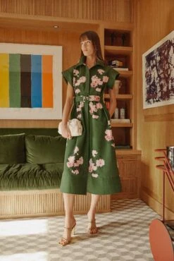Olive And Pressed Powder Floral Chloe Dress -Staudes Store 3ka2apEvUhS3L1iIR9kzpTAhxqM7NpIL 1