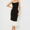 Staud Black And Ivory Faridah Dress