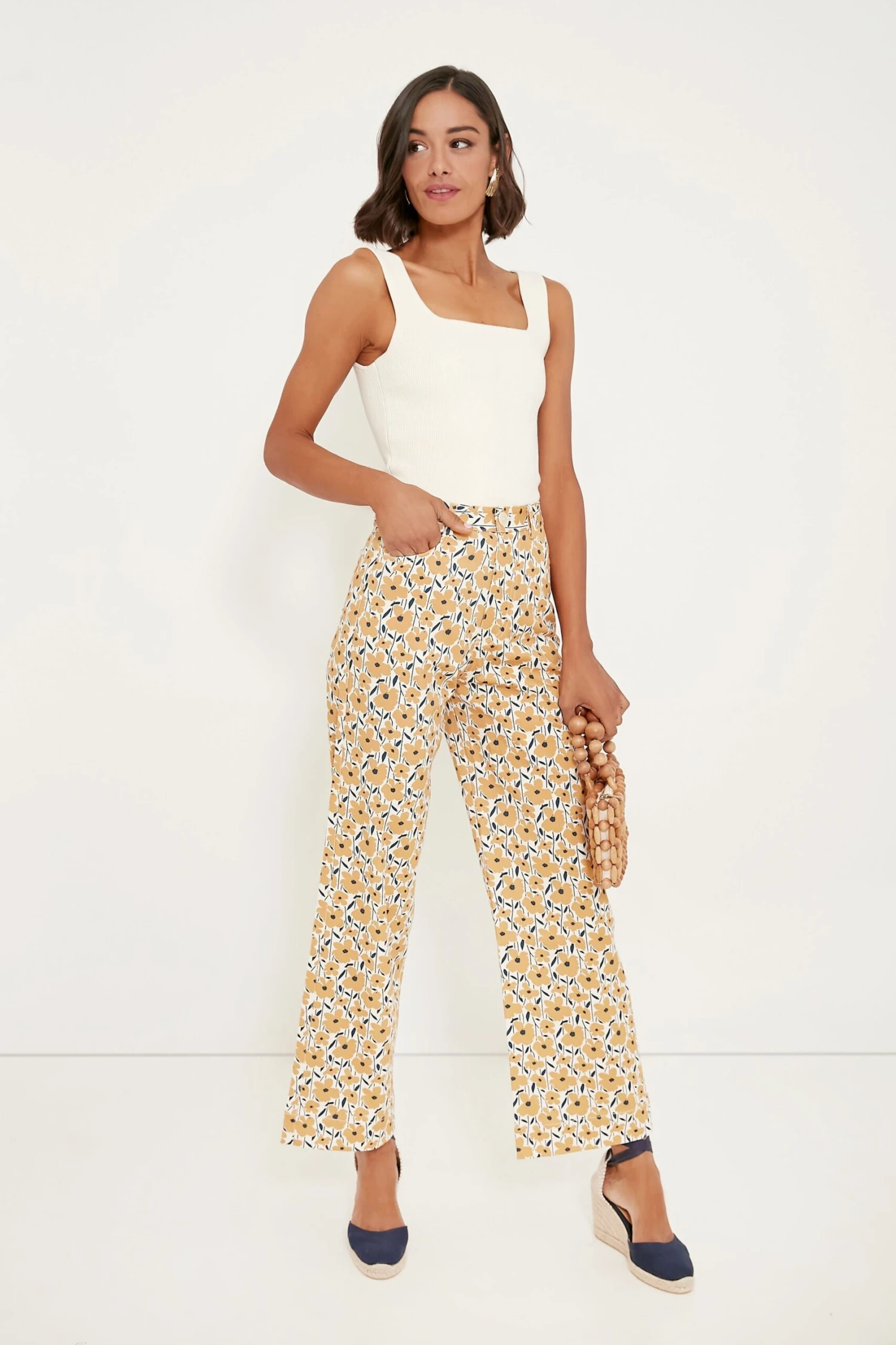 Sharon's Flowers Gold Everyday Pant 2 Sharon's Flowers Gold Everyday Pant - Image 2