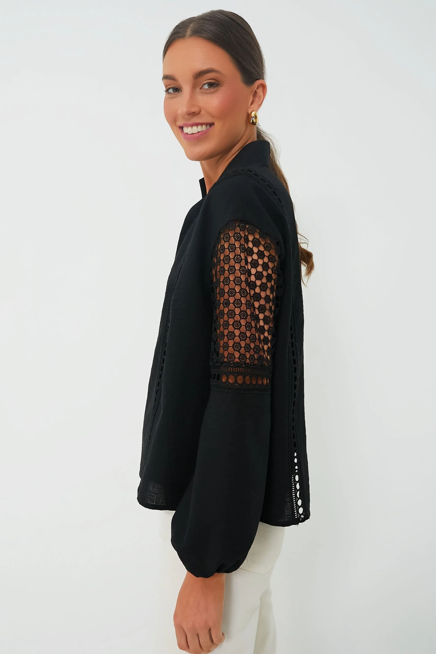 Black Eyelet Jane Blouse 3 Black Eyelet Jane Blouse - Image 3