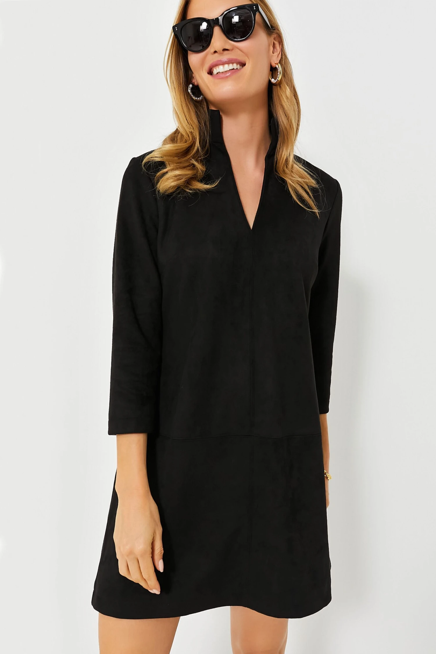 Black Suede Stretch Clifton Dress 2 Black Suede Stretch Clifton Dress - Image 2
