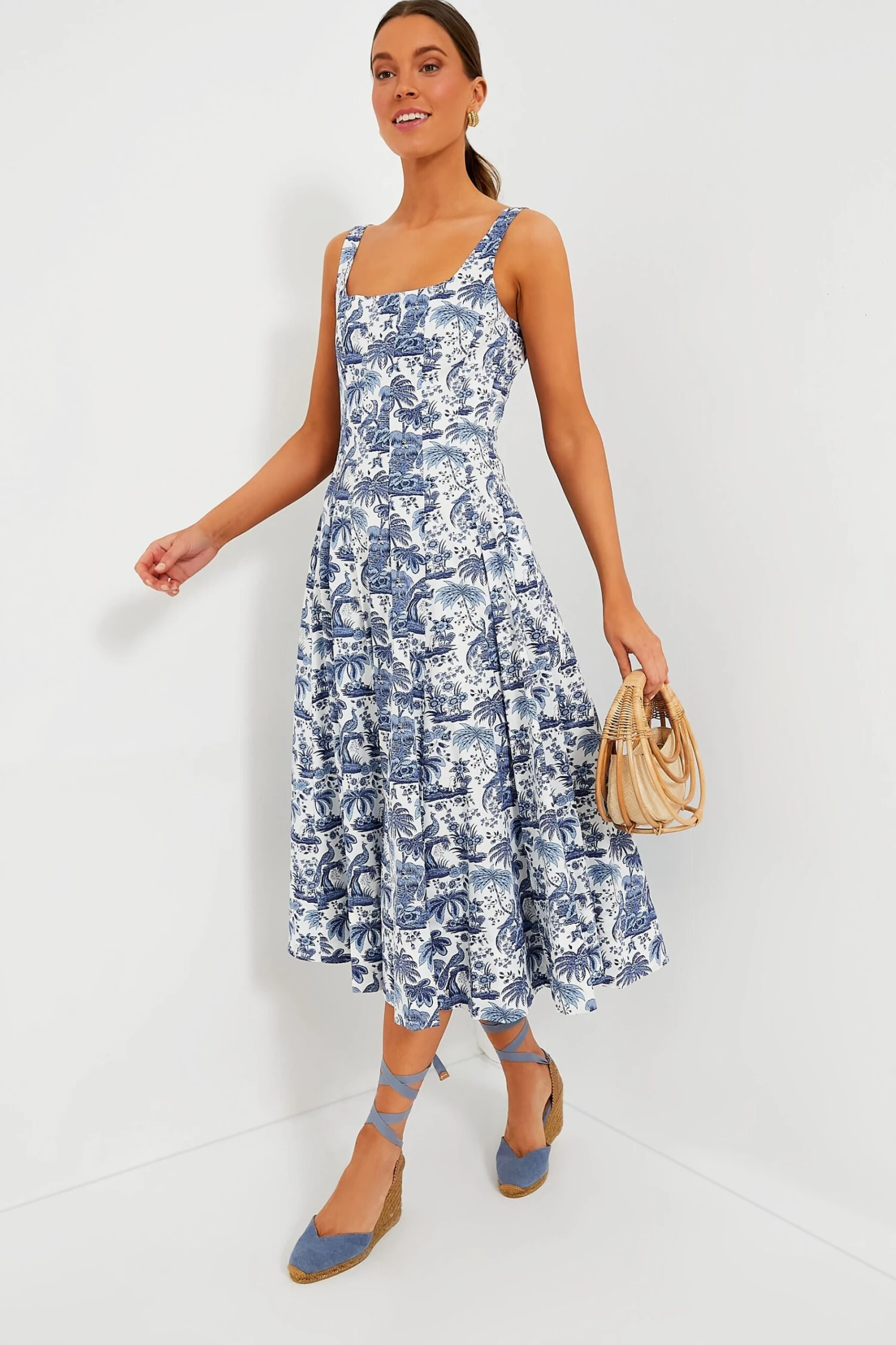 Staud Blue Toile Wells Dress 2 Staud Blue Toile Wells Dress - Image 2