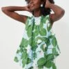 Green Waterlily Alora Linen Top