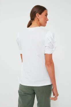 White Vesty Puff Short Sleeve Crewneck -Staudes Store CpPzHkauDT17I5X7eD3nisJ19WHY44HR 1