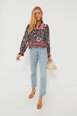 Farm Rio Teal Ainika Charm Long Sleeve Blouse -Staudes Store ECU88RjfE7AjGXSHbnPkQDRloBEUs848 1