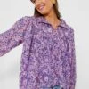 Violet Wildflower Organic Emmaline Blouse