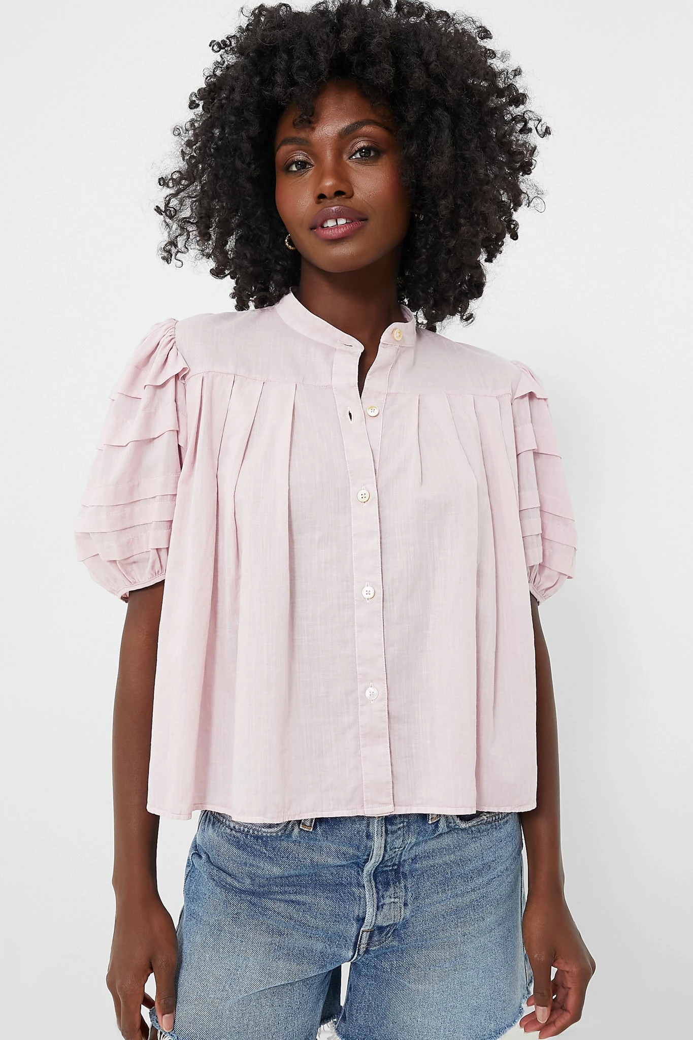 Lilac Salome Puff Sleeve Button Down Top 1 Lilac Salome Puff Sleeve Button Down Top
