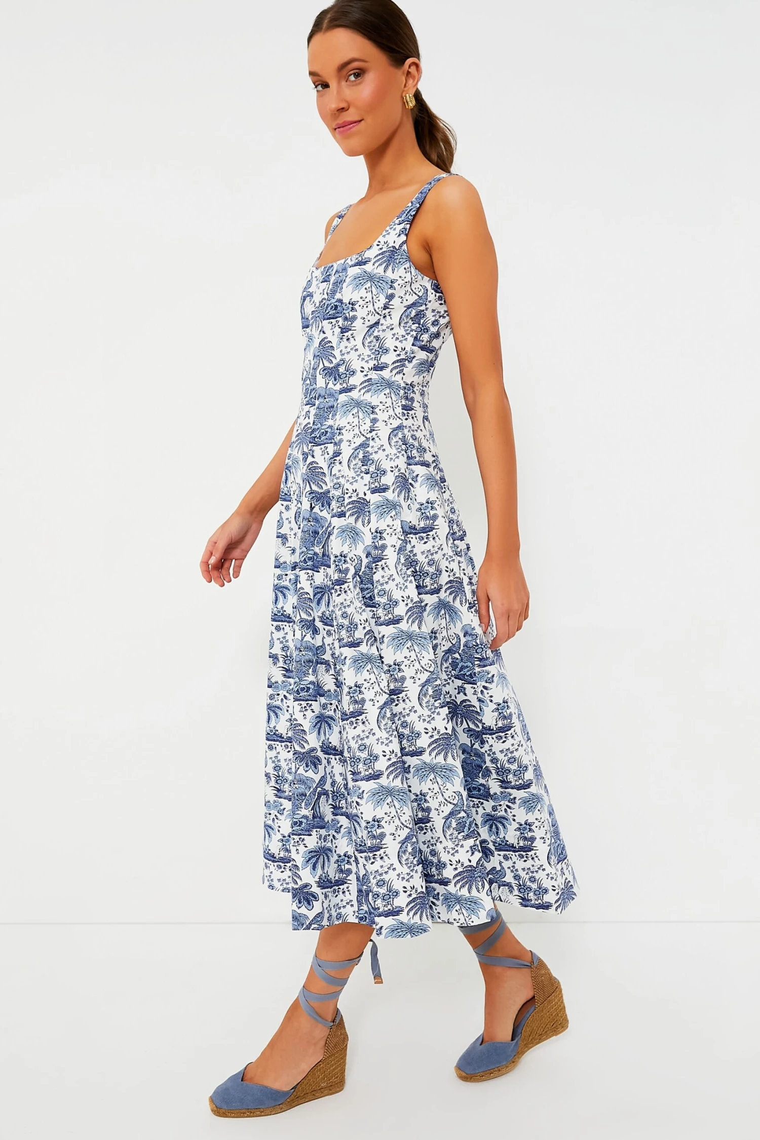 Staud Blue Toile Wells Dress 3 Staud Blue Toile Wells Dress - Image 3