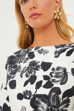 Black Flowers On Ivory Kora Rounded Twill Dress -Staudes Store H6M4wuDMpVyYwFd7JrCN4rmTahkWu1Zu 1