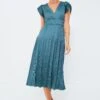 Jade Pleated V-Neck Maxi Dress