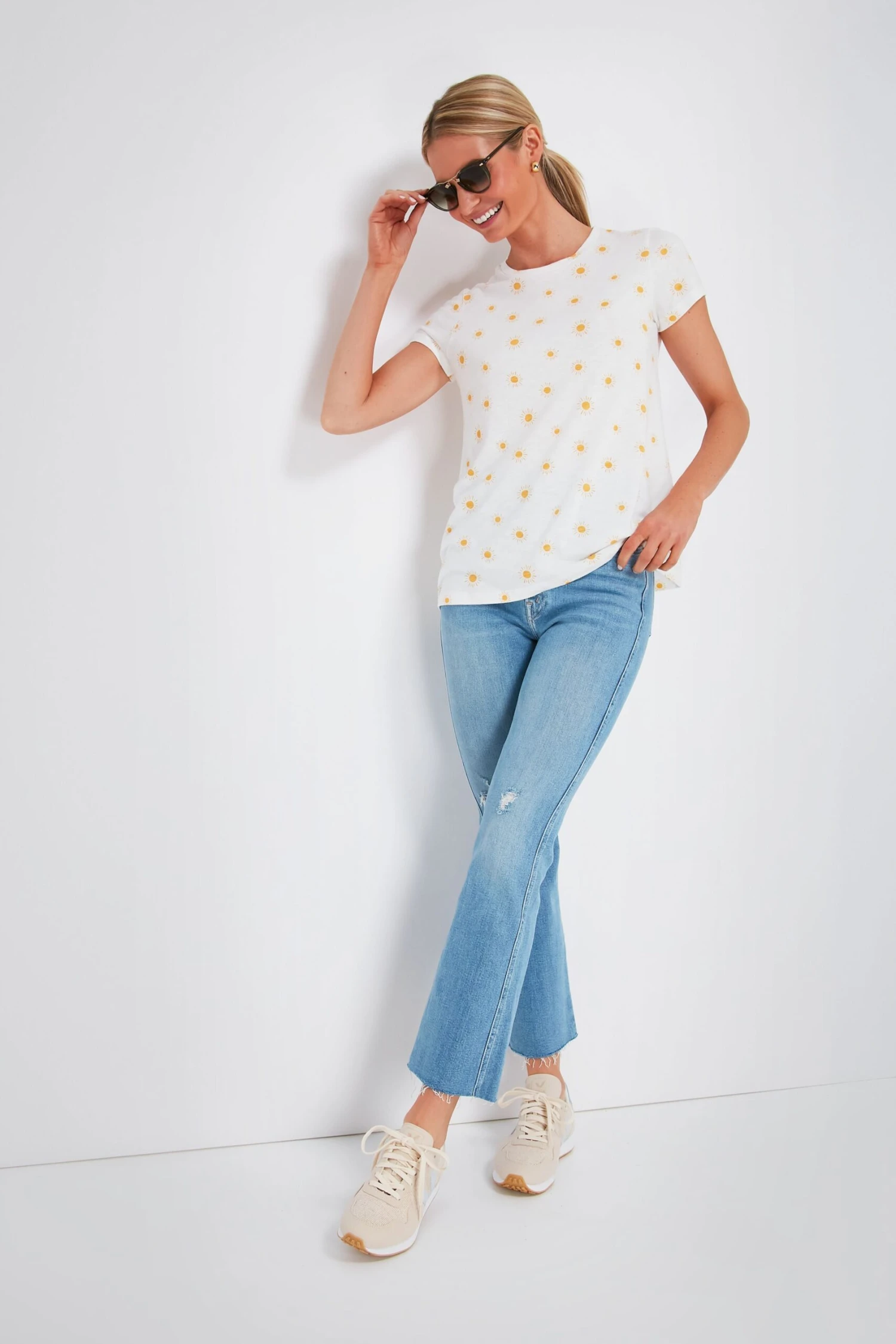 Marine Layer Gold Sun Print Swing Crew Tee 2 Marine Layer Gold Sun Print Swing Crew Tee - Image 2
