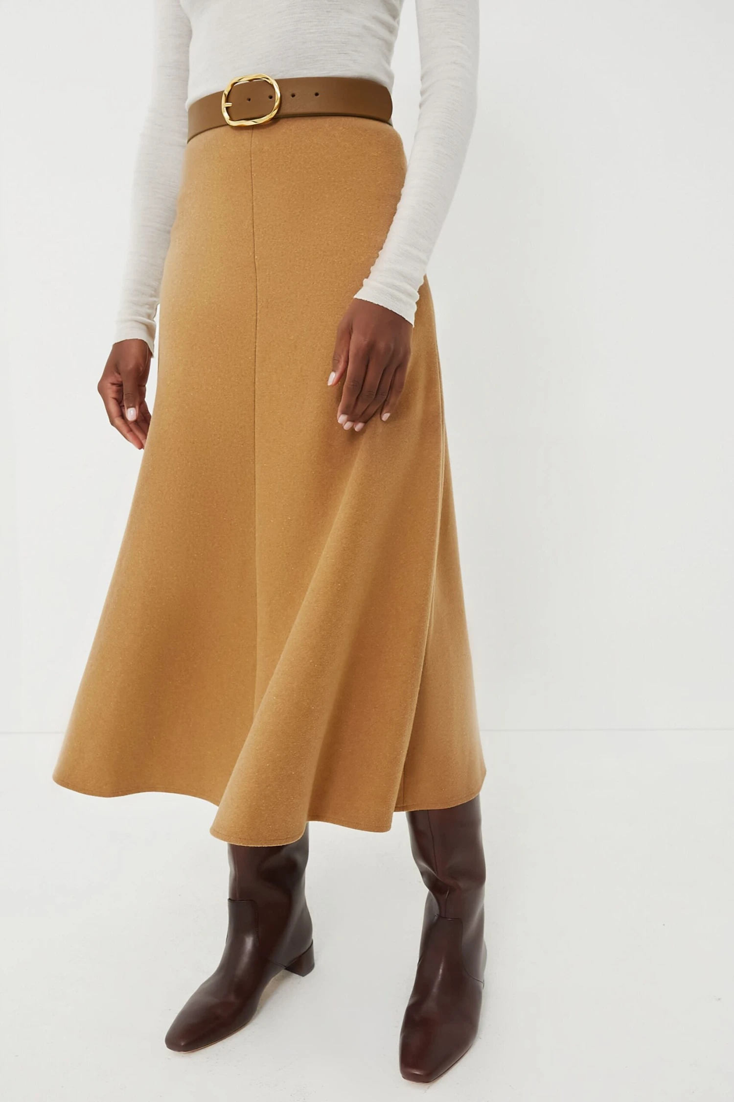 Vanessa Bruno Camel Boushra Midi Skirt 1 Vanessa Bruno Camel Boushra Midi Skirt