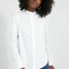 White Puffed Shoulder Shirt