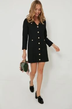 Black Tweed Keira Dress