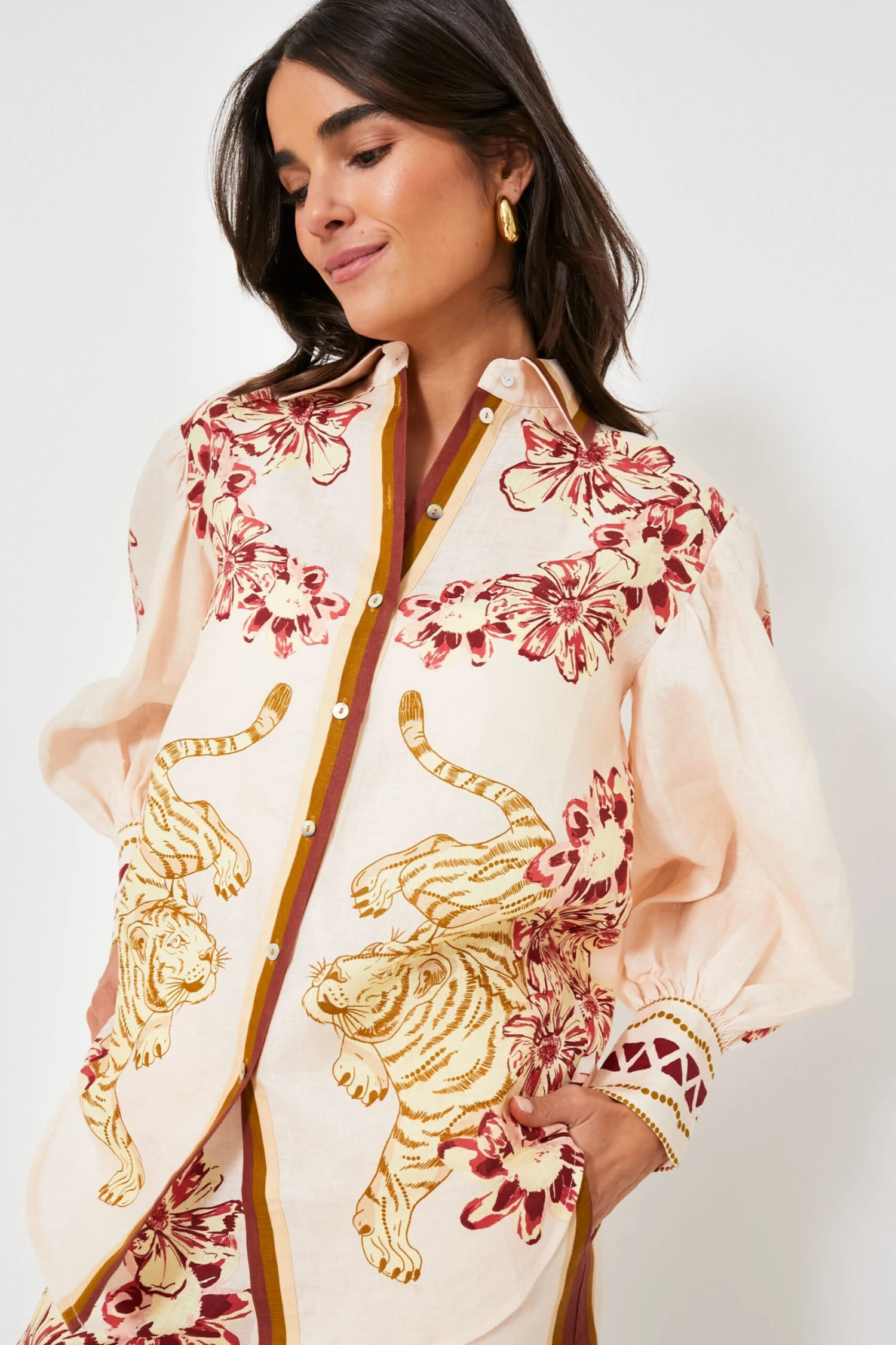 Flower Tiger Nude Shirt 1 Flower Tiger Nude Shirt