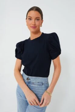 Navy Vesty Puff Sleeve Crewneck -Staudes Store UIJUFTqa589YBweXdKnWmUQbbksS9Z8S 1