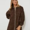 Brown Textured Trisha Shirt Dress