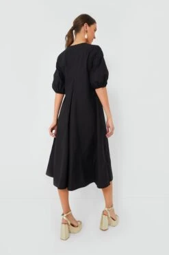 Ganni Black Cotton Poplin V-Neck Long Dress -Staudes Store VsA4f8cJiN6U1fByuHKvaqahHhBbD6iO 1