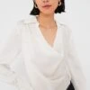 Ivory Symone Long Sleeve Cowl Neck Top