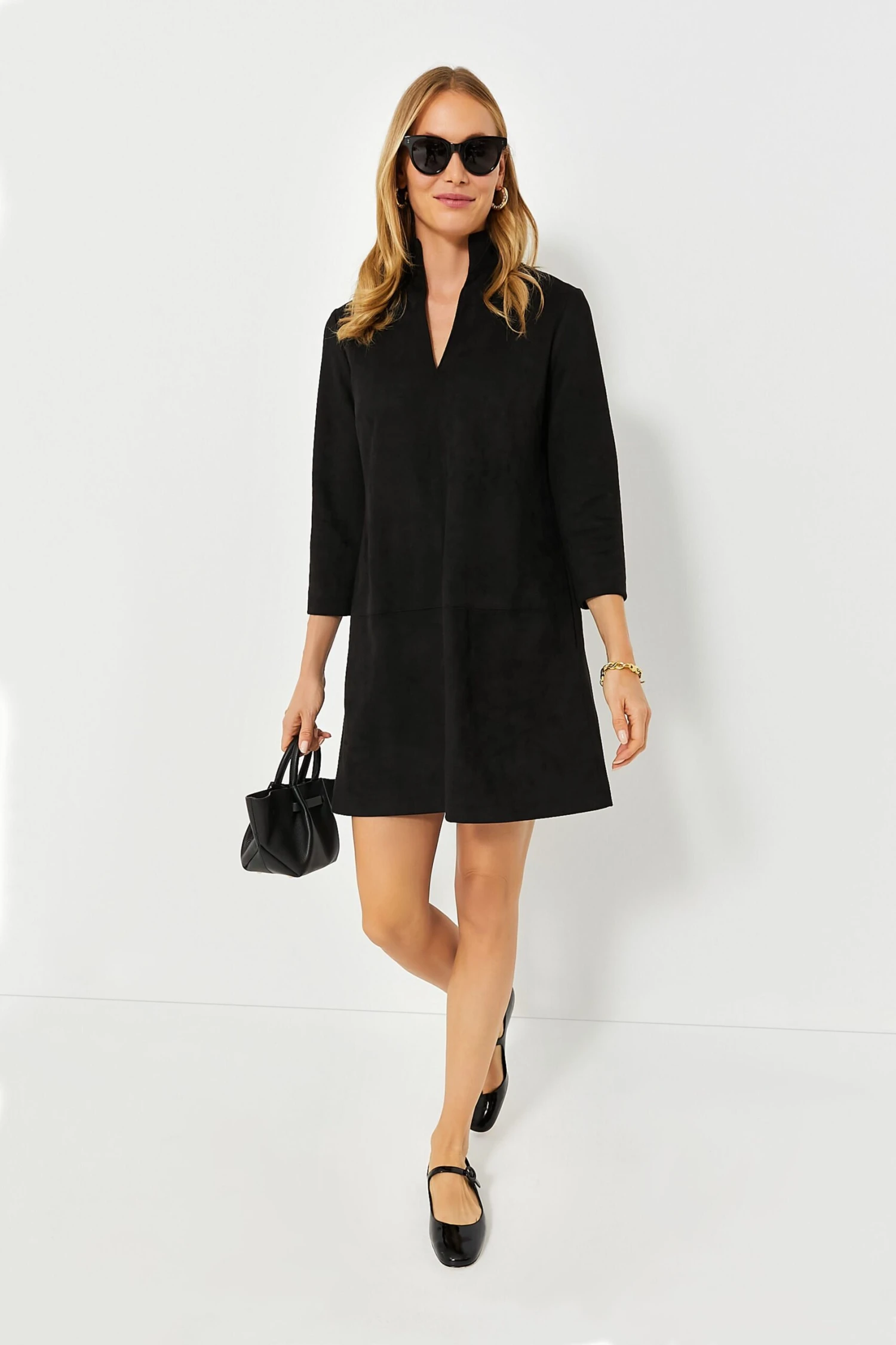 Black Suede Stretch Clifton Dress 1 Black Suede Stretch Clifton Dress