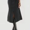 Washed Black Cyprus Midi Skirt