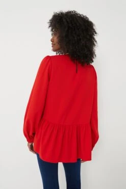 Red Carlota Peplum Blouse -Staudes Store YxozCmkzK2dwrEHXFi5zUJK5asR3BctZ 1