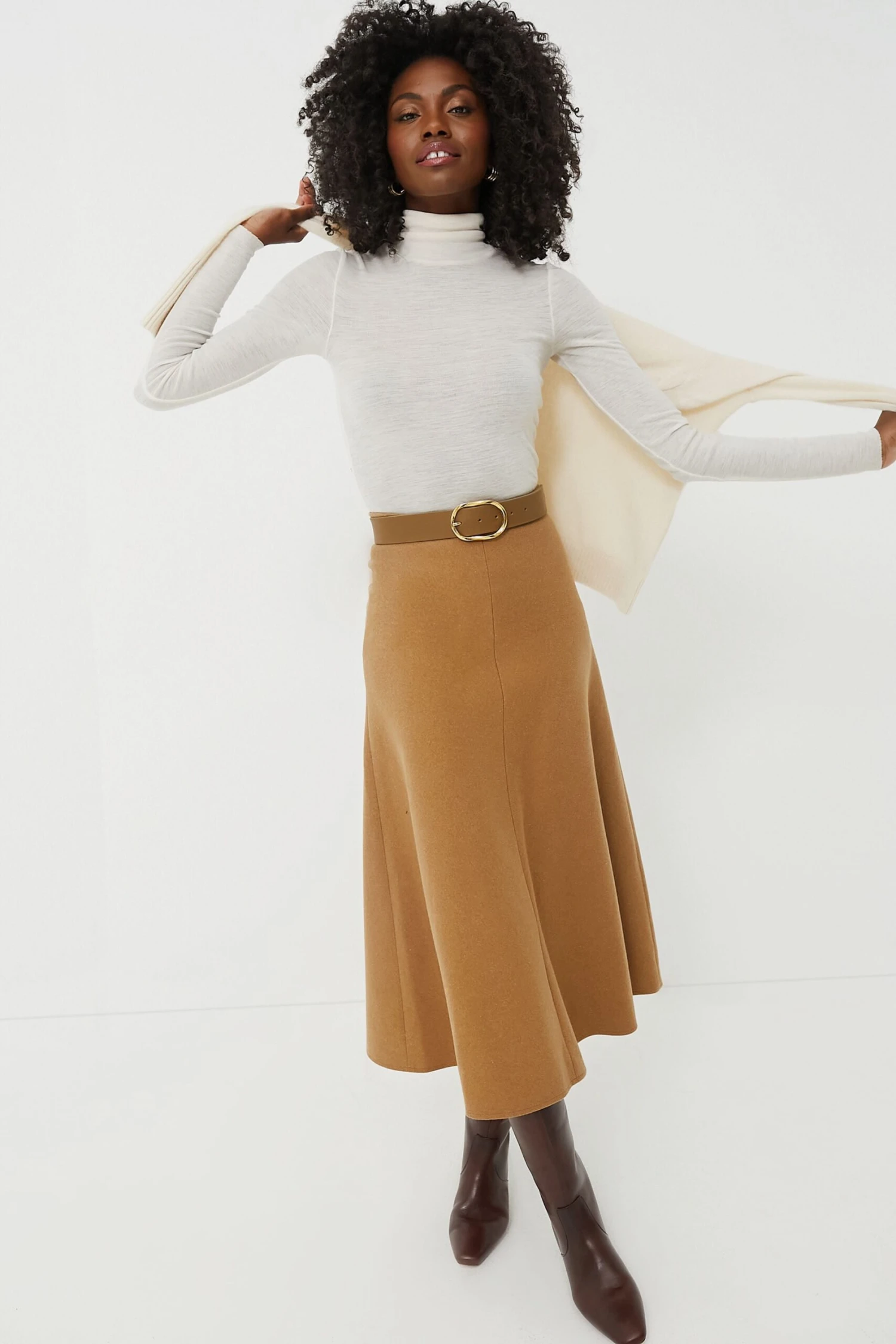 Vanessa Bruno Camel Boushra Midi Skirt 2 Vanessa Bruno Camel Boushra Midi Skirt - Image 2
