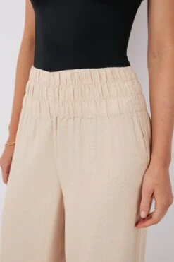 Sand Air Linen Smocked Pants 9 Sand Air Linen Smocked Pants -Staudes Store aIr2JlYwToyZP884xpaW2lru6JnaulVC 1