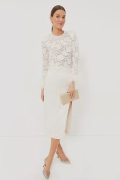 SELF PORTRAIT Cream Cord Lace Midi Skirt -Staudes Store agLEYuogROQ4g2ZtRuyDWxox2p2w23rp 1