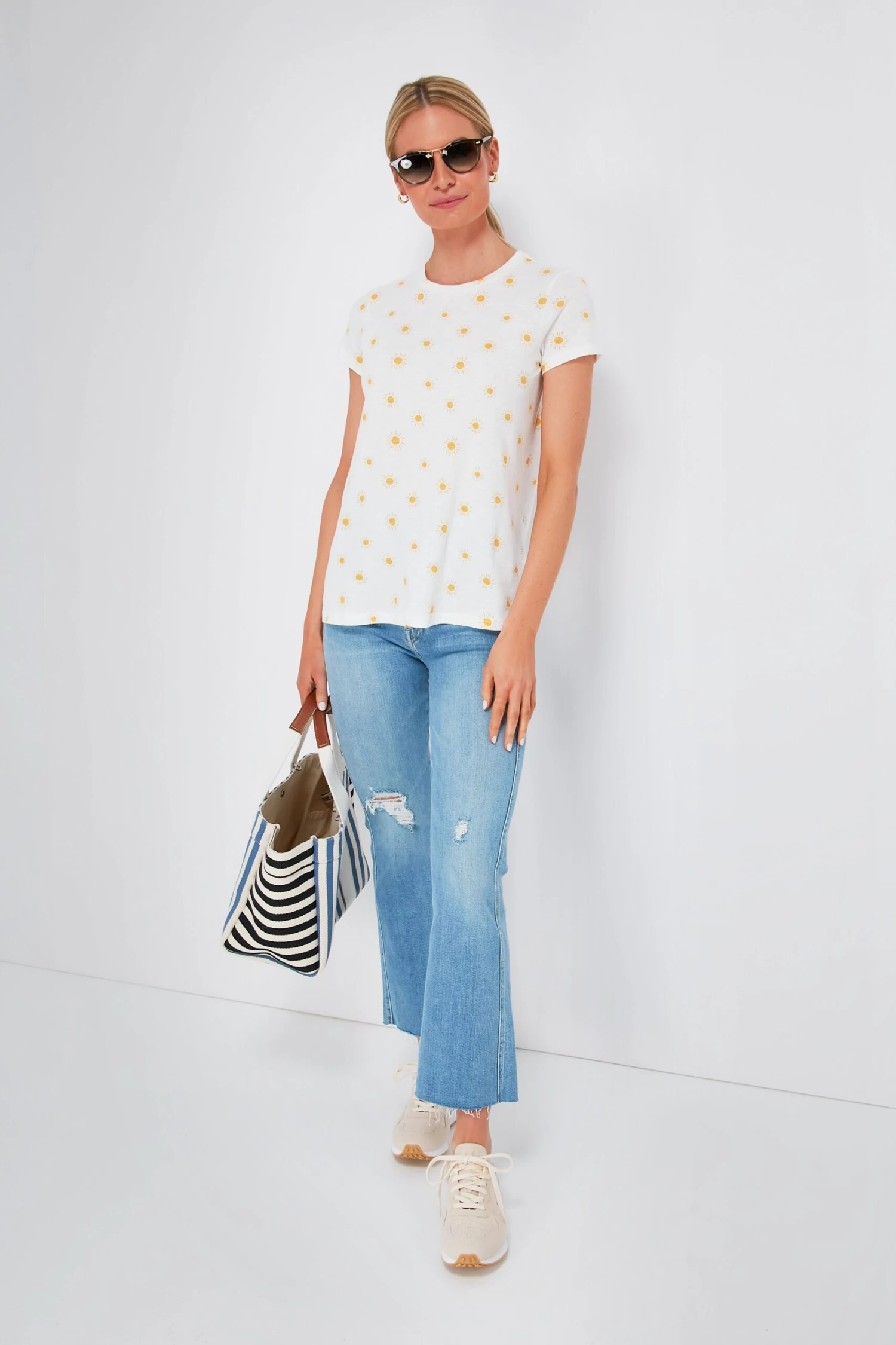 Marine Layer Gold Sun Print Swing Crew Tee 6 Marine Layer Gold Sun Print Swing Crew Tee - Image 6