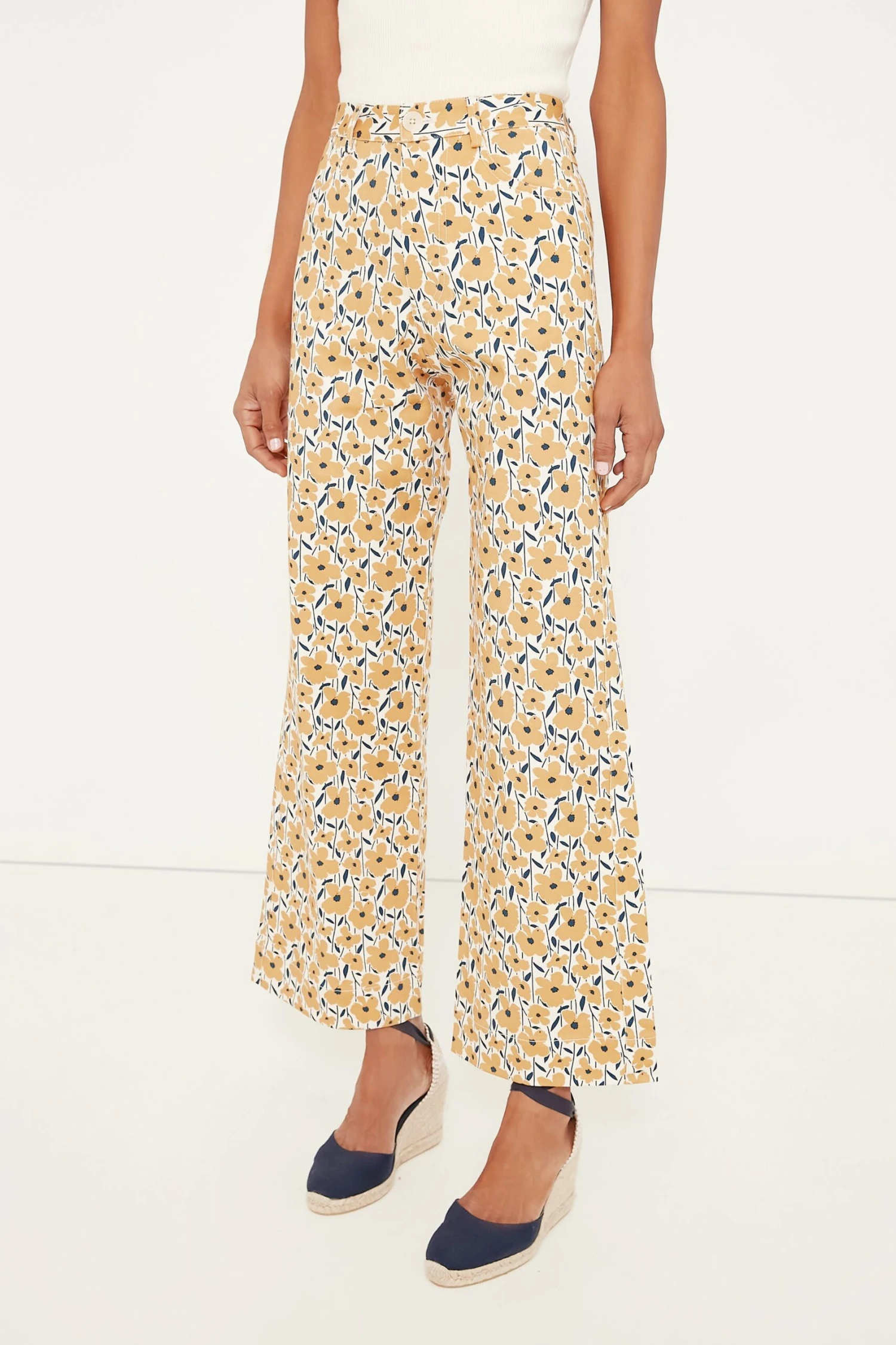 Sharon's Flowers Gold Everyday Pant 1 Sharon's Flowers Gold Everyday Pant