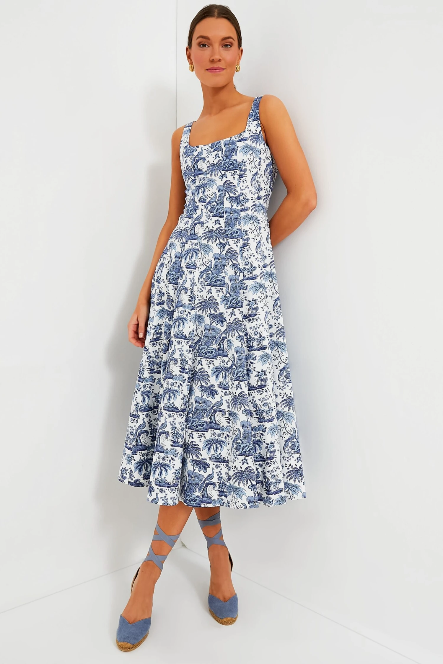 Staud Blue Toile Wells Dress 1 Staud Blue Toile Wells Dress