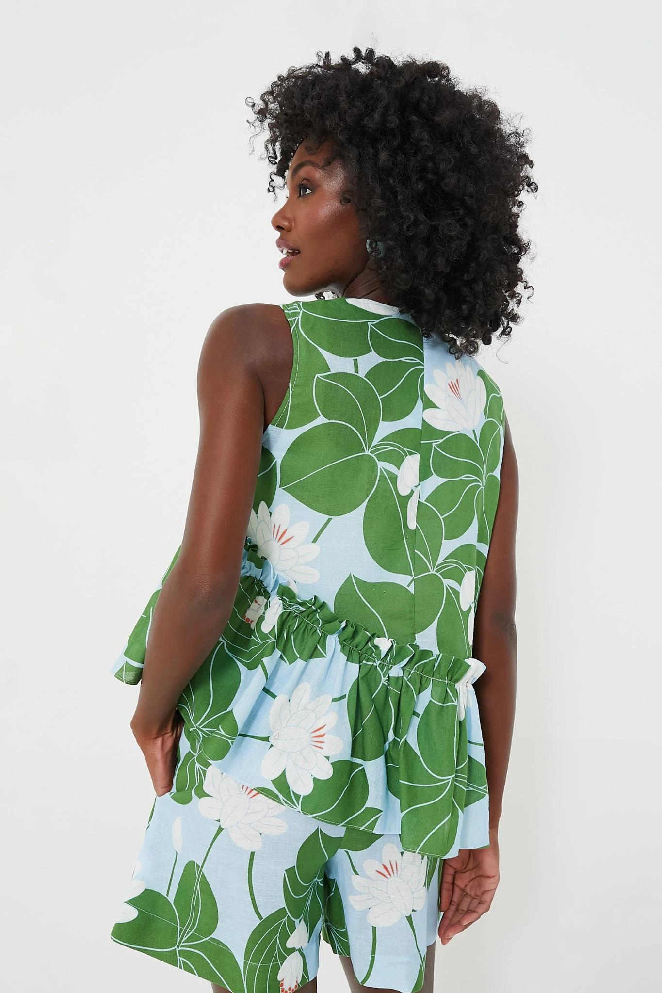 Green Waterlily Alora Linen Top 4 Green Waterlily Alora Linen Top - Image 4