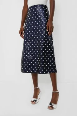 Baum Und Pferdgarten Navy Dotted Sequence Jily Skirt