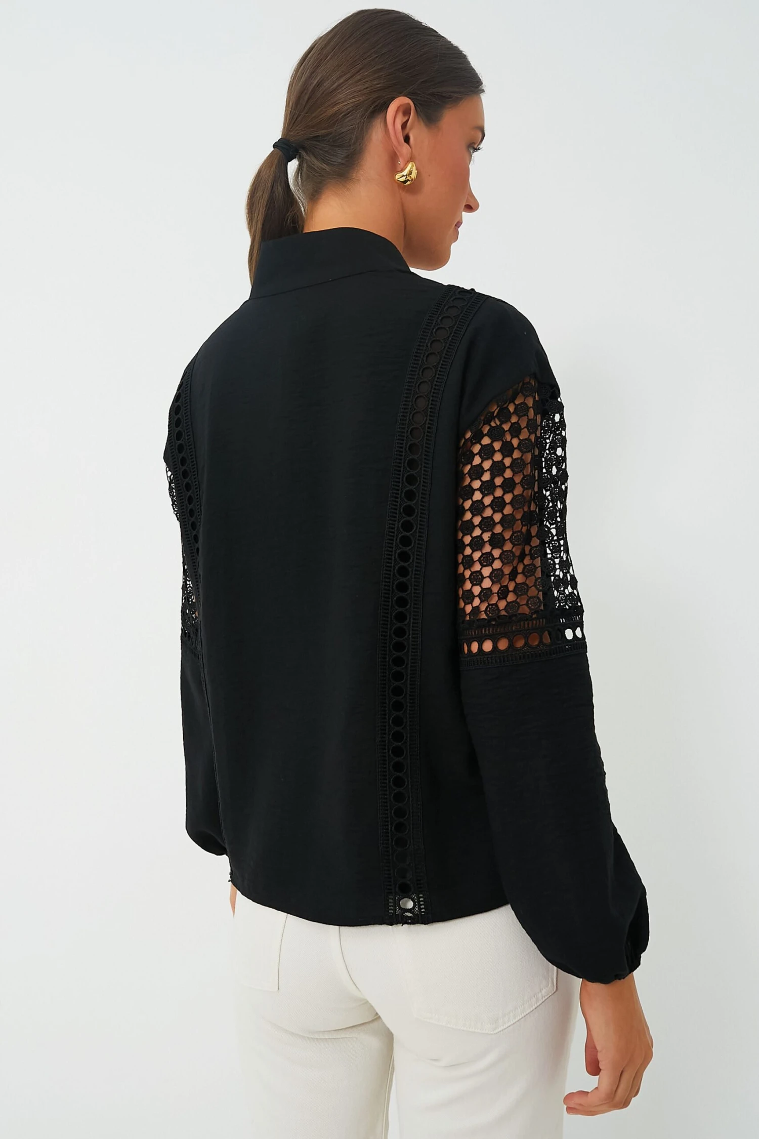 Black Eyelet Jane Blouse 4 Black Eyelet Jane Blouse - Image 4
