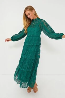 Farm Rio Dark Green Guipure Long Sleeve Maxi Dress -Staudes Store hDHraCqb74Dt1xTXRbLgQ5QNLkn3a7Ta 1