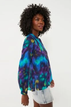 Isabel Marant Etoile Blue Green Maria Watercolor Blouse -Staudes Store iAcw2ysdQZvQPmgDYnaPvnAGC7OCGaUf 1