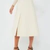 Ivory Torina Cotton Boucle Skirt