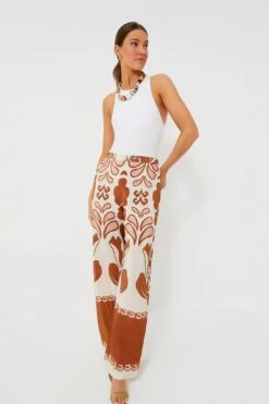 Brown Spray Of Flowers Wide Leg Pants -Staudes Store kqtoekHQHUUrqhuNLc6strV6Iv86pZHE 1