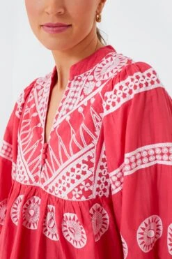 Soleil Red Mandarin Balloon Sleeve Top -Staudes Store mzqavFKyoAy2SkL3SDGbEgBWXKwXuTOm 1