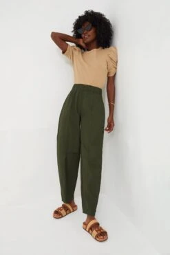 Ganni Kombu Green Cotton Crepe Elasticated Curve Pants -Staudes Store pKCjWf9llC95GU9n9z8XMP8ciQsvSW47 1