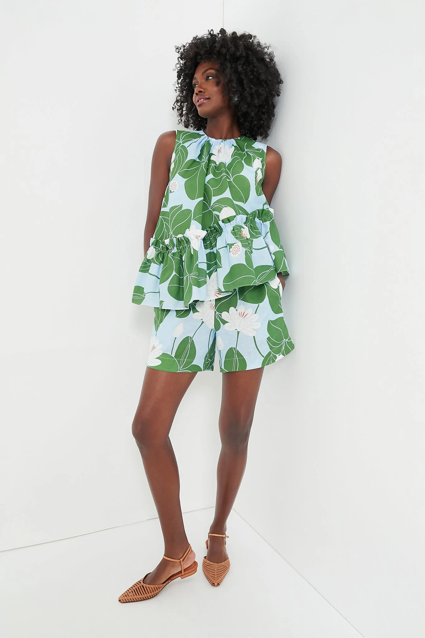 Green Waterlily Alora Linen Top 2 Green Waterlily Alora Linen Top - Image 2