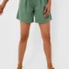 MOTHER Hedge Green The Pleated Chute Prep Short