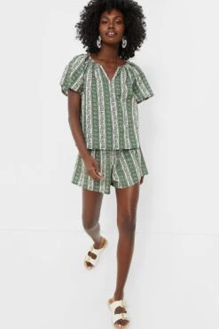 Fern And Floral Stripe Jolie Shorts -Staudes Store sdn2O61EE0mAOq62j9HAViMKgz4y2Ghx 1