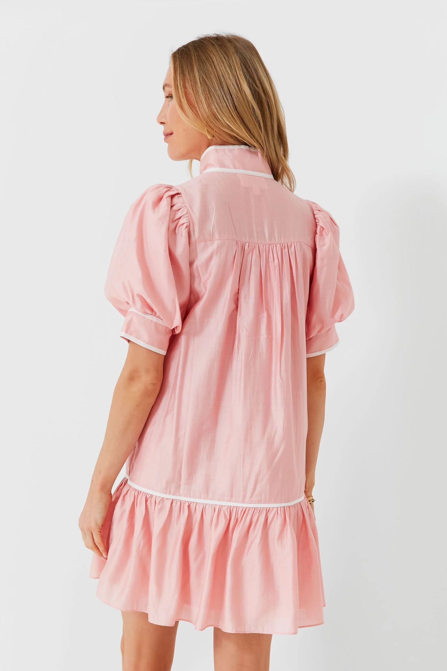 Pink Puff Sleeve Beatrix Dress 4 Pink Puff Sleeve Beatrix Dress - Image 4