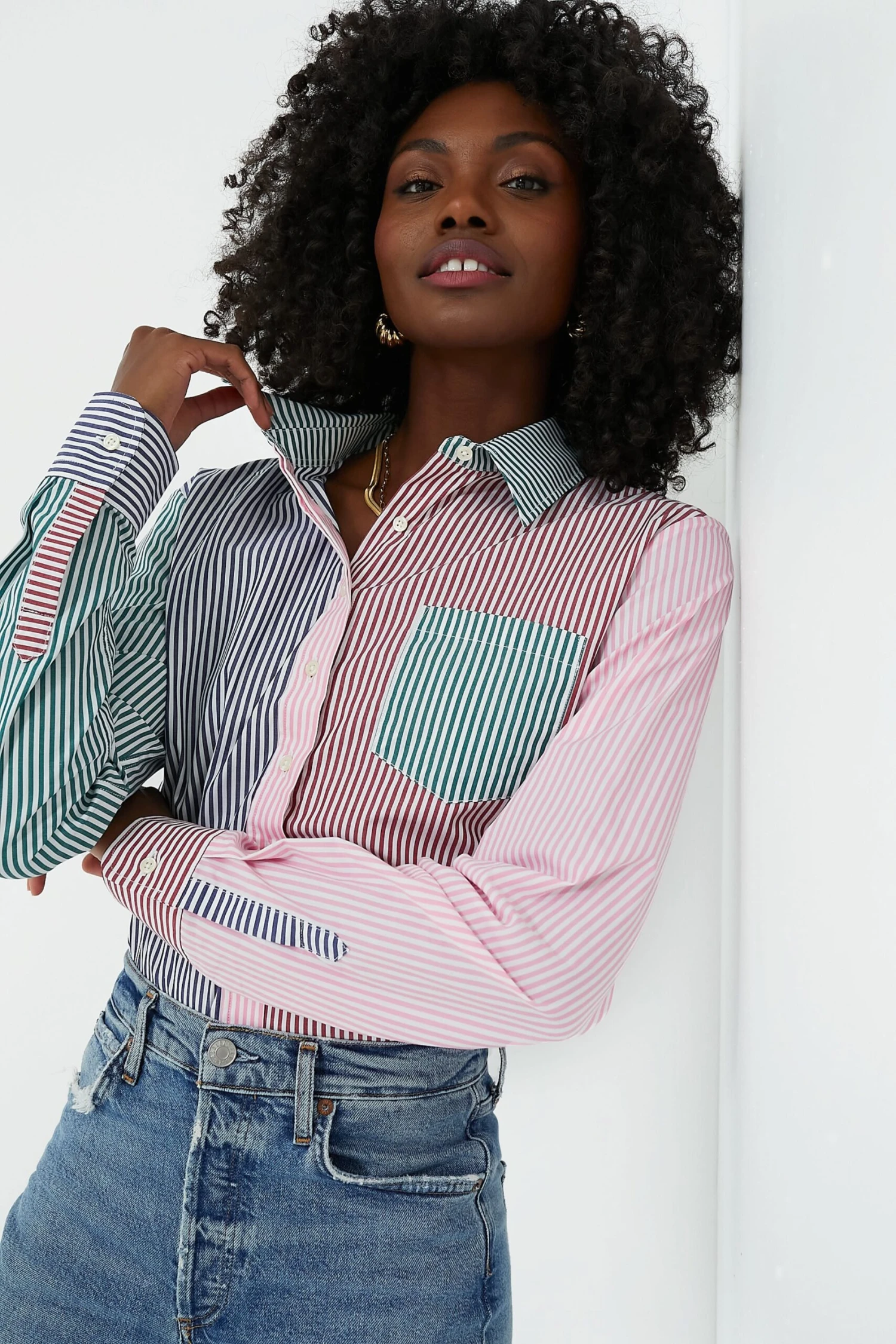 Fall Multi Stripe Boyfriend Shirt 1 Fall Multi Stripe Boyfriend Shirt