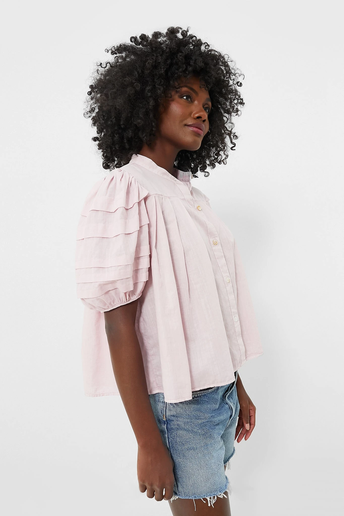 Lilac Salome Puff Sleeve Button Down Top 3 Lilac Salome Puff Sleeve Button Down Top - Image 3