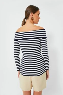 Navy Stripe Off The Shoulder Reese Top -Staudes Store yYIflGtpFu2VqnJEwpuZ0dKoP0KHyuuZ 1